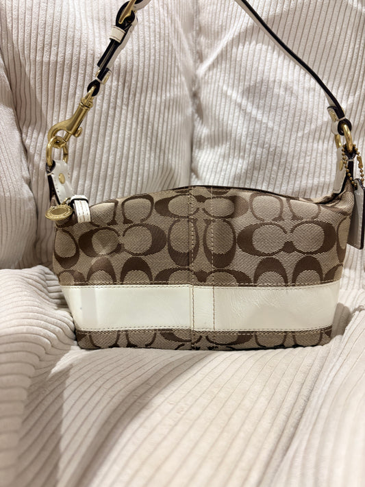 Coach Signature Canvas Shoulder Bag – Brown & Ivory