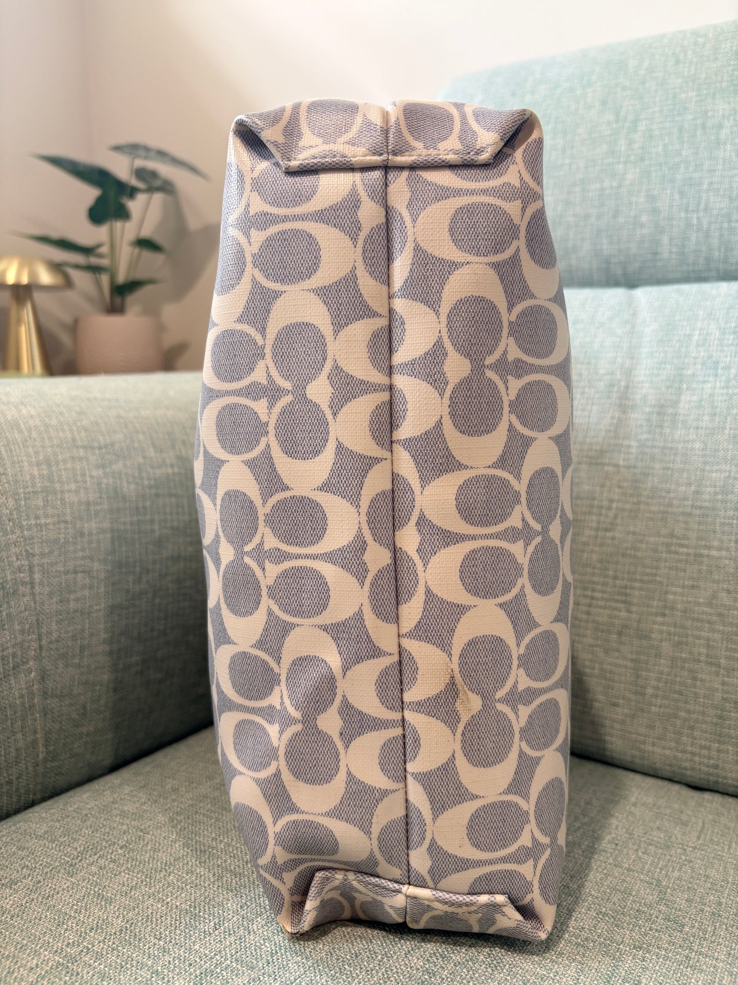 Vintage Coach Signature Tote 29783 Light Blue (2014)
